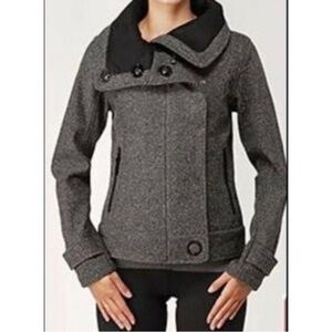 Lululemon Audrey Tweed Bomber Jacket Wool Coat Full Zip Winter - sz 8
